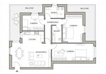 Appartamento Quadrilocale, 2 bagni, cantina e garage doppio
